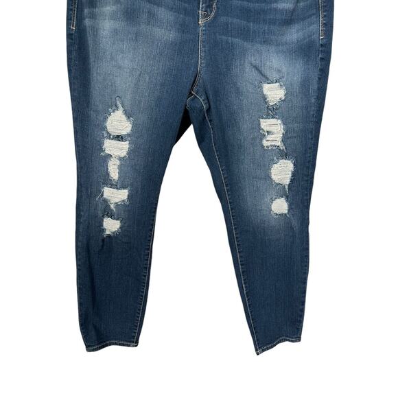 Torrid Jeans Womens Size 22S Premium Sky High Skinny Distressed Stretch Denim - Picture 3 of 13